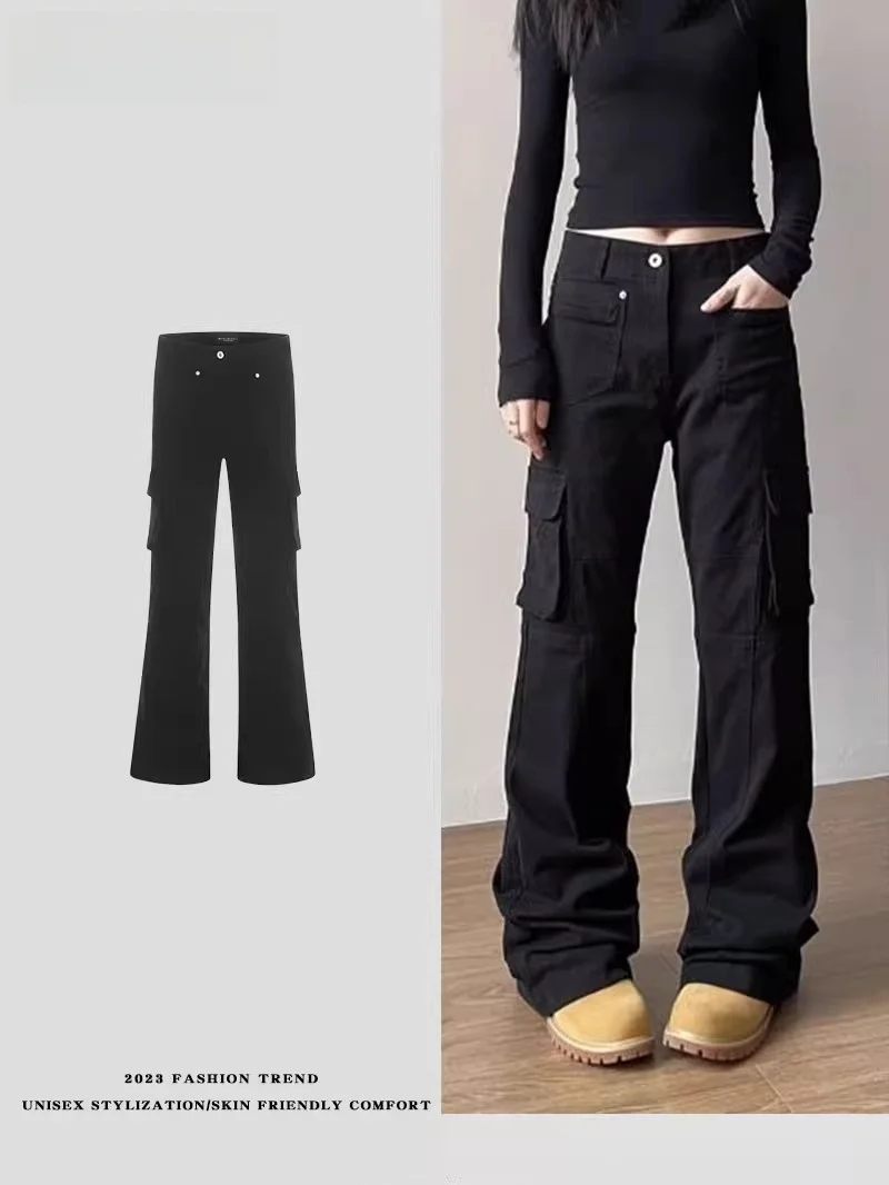 

Джинсы-брюки Slim Fit American Sle Bell Bot Work Pants из денима для молодежи, весна-осень, длинные, тонкие, прямые, модные