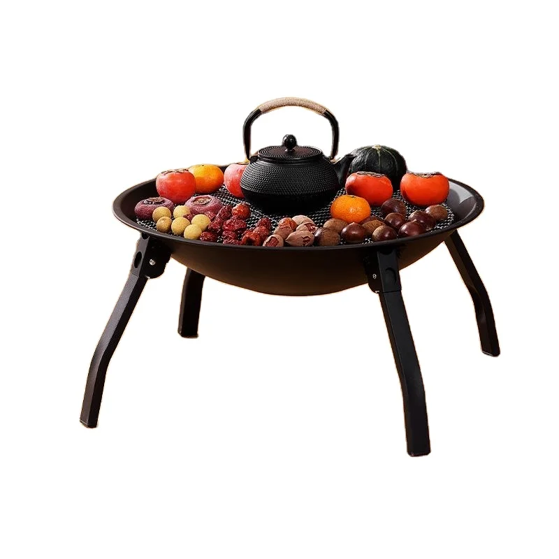 

Brazier Wood Cast Iron Wood Burning Fire Pit Camping Fireside Home Heater Stove BBQ Fire Pit