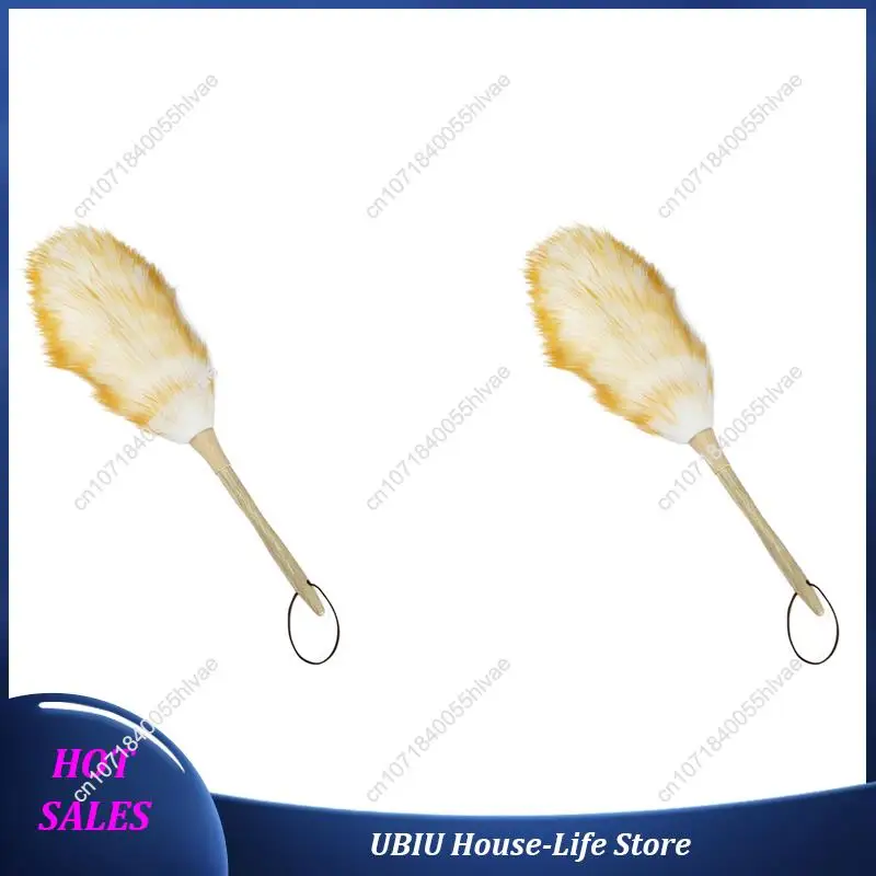 2X Lambswool Dusters With Solid Wooden Handle, Flexible Head, Anti-Static,For Office, Home And Car Etc.-Best Selling