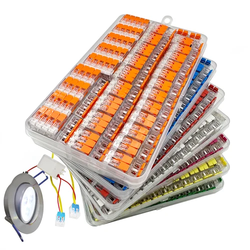 Combinación de conectores de cable, 86 Uds., bloque de terminales compacto Universal, Terminal de cable de iluminación, ecualizador de cable enchufable para el hogar