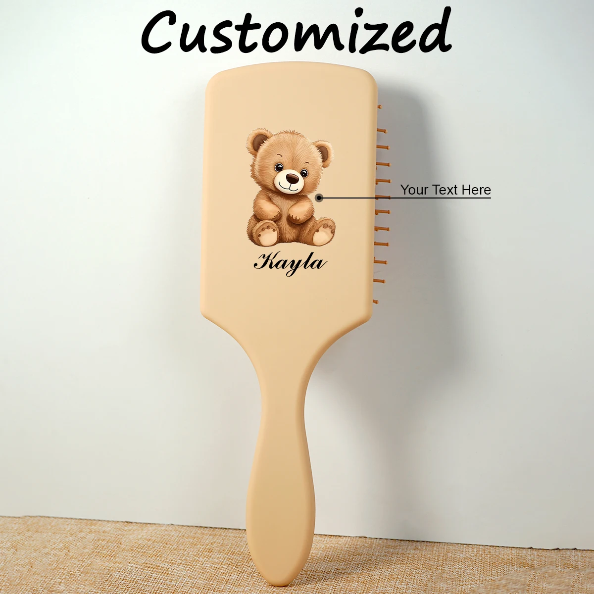 1pc Personalized Hair Brush Customized Air Cushion Hairbrush for Girls, Bride, Valentine's Day, Halloween, Christmas Gift Comb