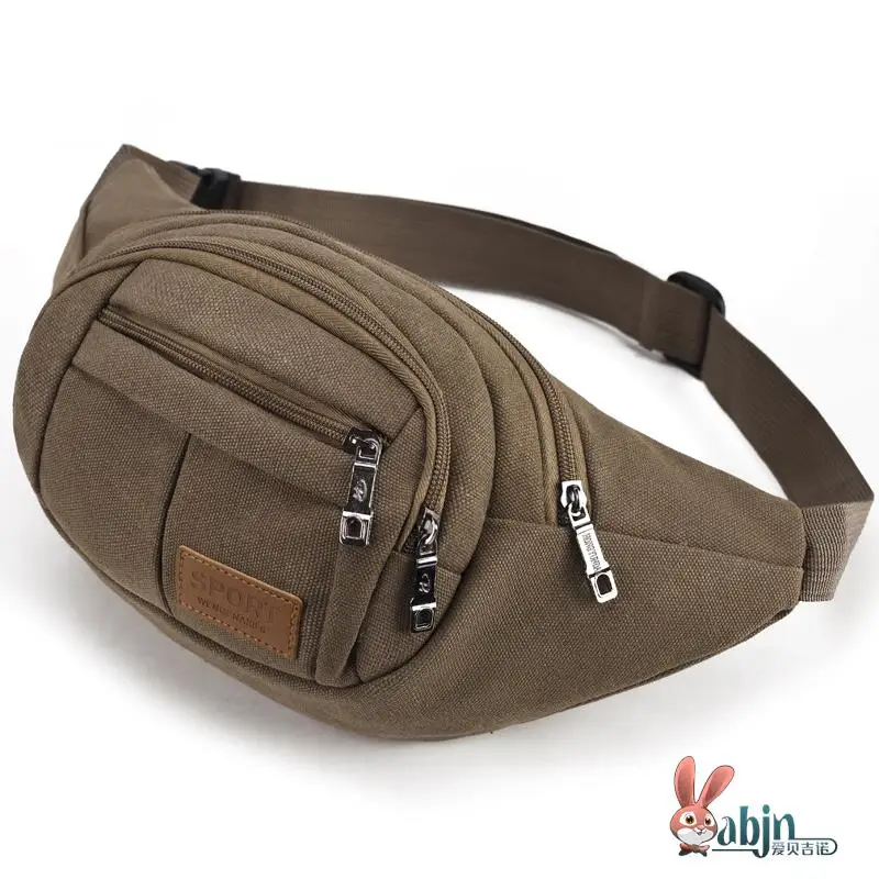 

Large Capaci Canvas Money Collecting Waist Bag Men's Multi-Functional Wear-Resistant Waterproof Outdoor Work Mobile Phone Bag