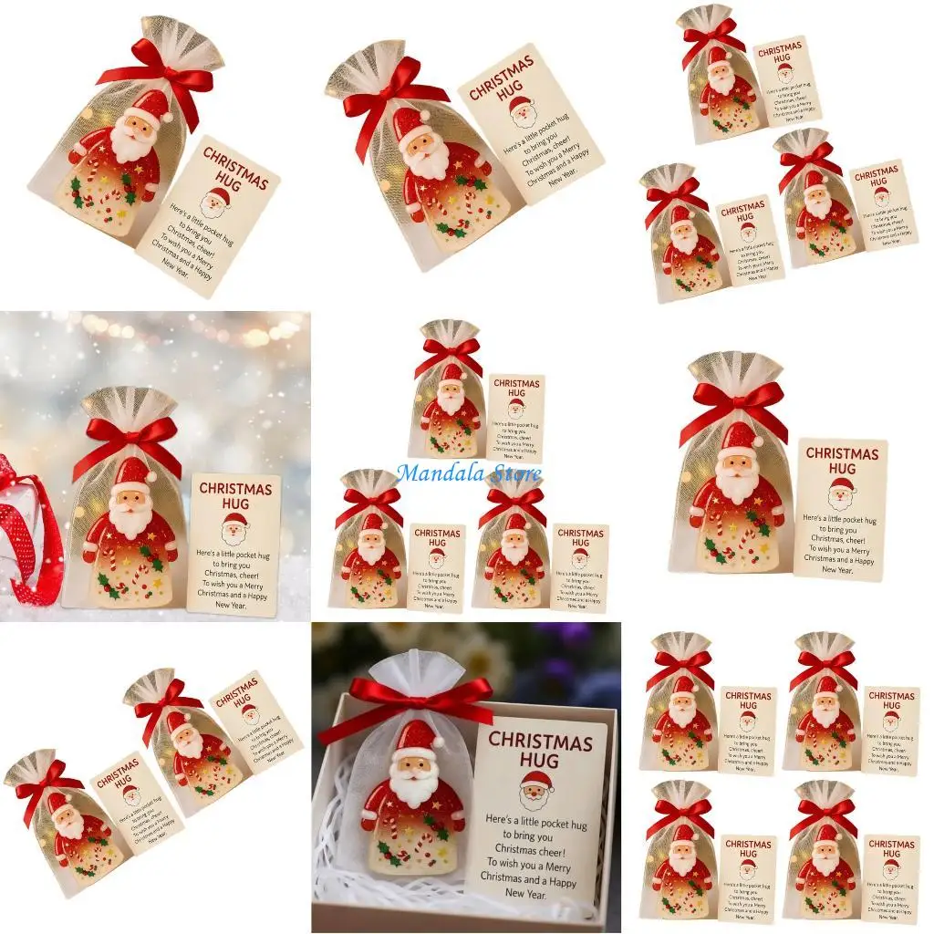 

U2JC Holiday Acrylic Santa Hugging Ornament Recycled Paper Wall Decoration For Family Christmas Activities And Gifting