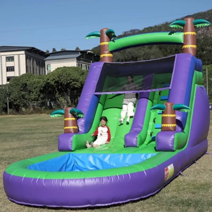 

21FT Inflatable Water Slide for Adults Heavy Duty Full PVC Blue Giant Outdoor Pool Slide with 950W UL Blower 21x9x12ft