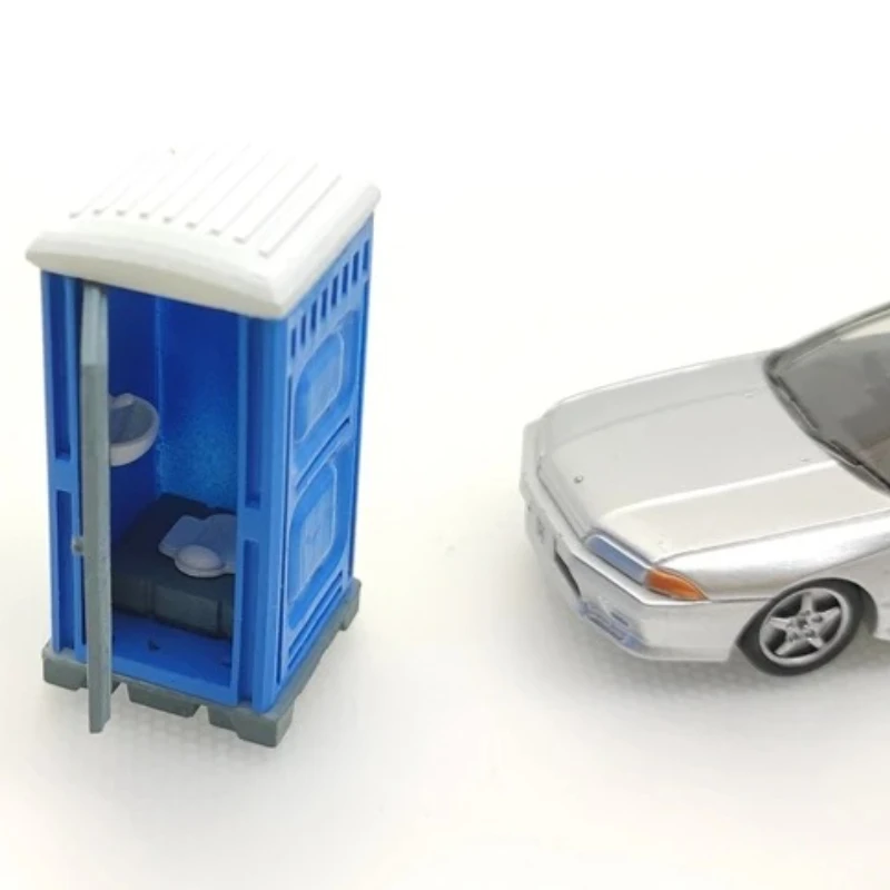 1:64 1/87 HO Manual Car Model Scene Simulation Toilet Mobile Toilet Garage Sand Table G053