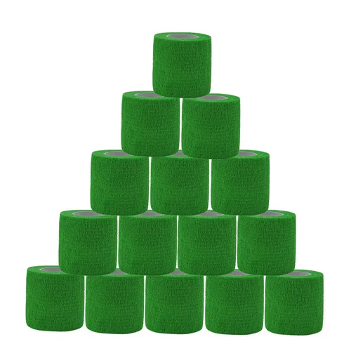 3/6/20 piezas vendajes elásticos autoadhesivos deportivos verdes antideslizantes atléticos no tejidos desechables impermeables vendajes de gasa elástica