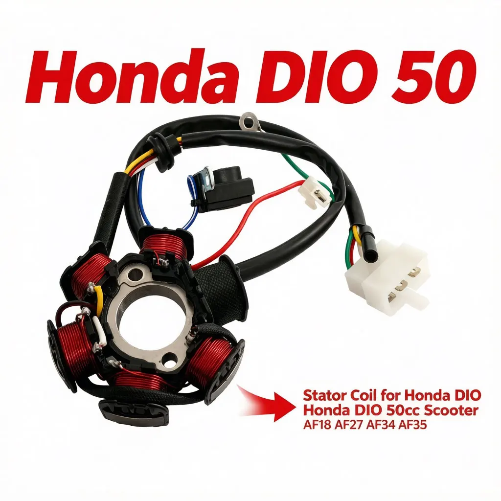 Estator Magnético Universal DIO 50 con Arnés de Cableado - Compatible con Mopeds y Cuatrimotos Honda TACT SA50 SYM 50cc