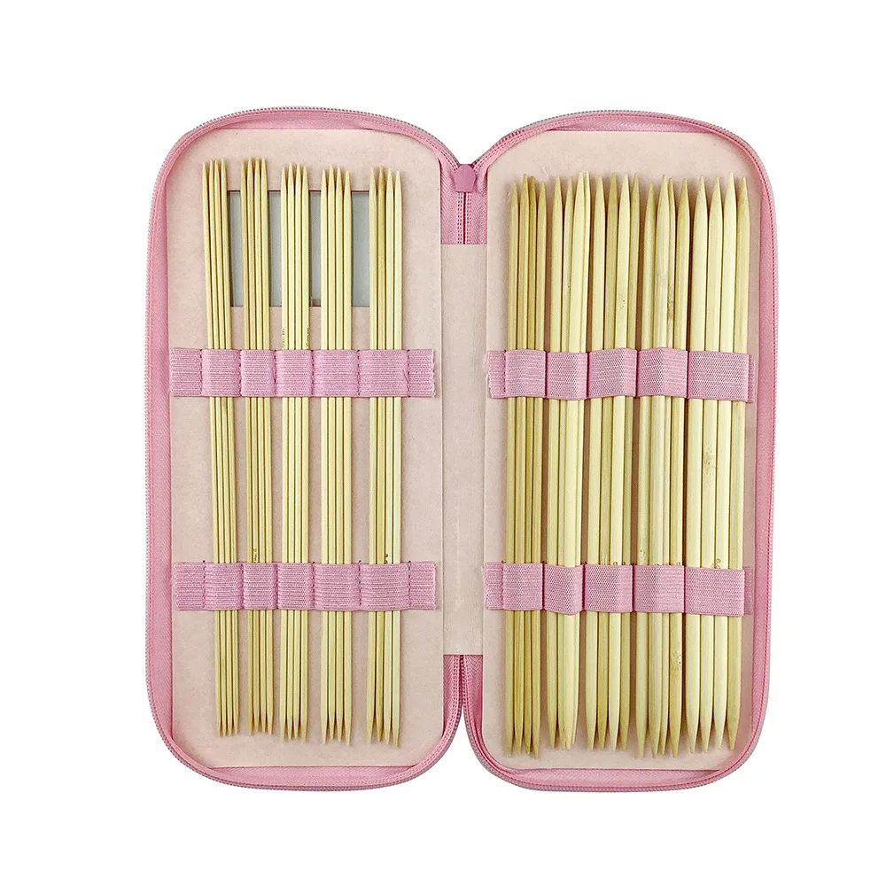 1Set 25cm/35cm Bamboo Knitting Needles Crochet Hooks Double Pointed Carbonized Bamboo Needles Sweater Weave Craft