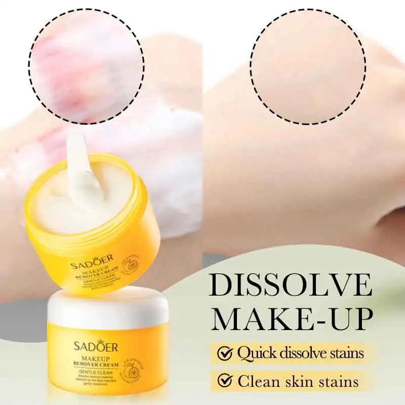 SADOER Grapefruit Deep Cleaning Makeup Remover Quickly Dissolve Stubborn Makeup, and Without Residue.