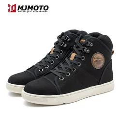 Men Women Motorcycle Boots Microfiber Motorbike Casual Racing Shoes Four Season Anti-slip Breathable Motocross Moto Biker Boots