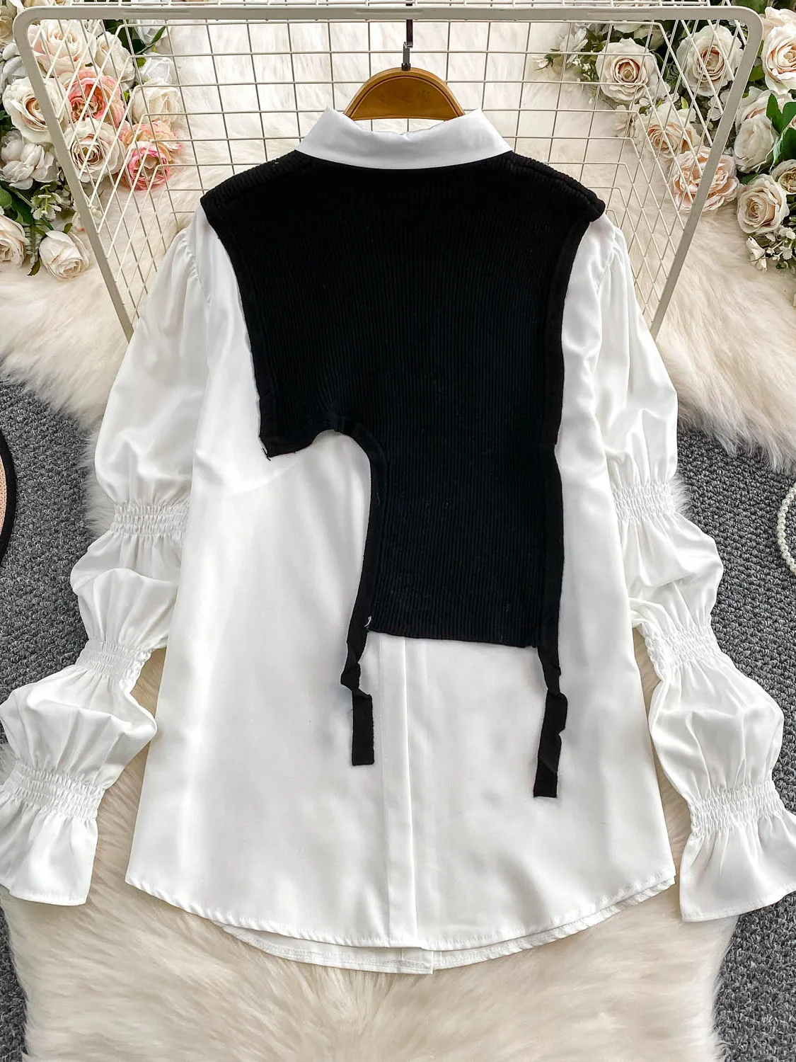 Ele Lantern Sve irt-ropa de abrigo para mujer, suéter de punto holgado y adelgazante, punzón de hombro, Top para ir al trabajo, versión coreana