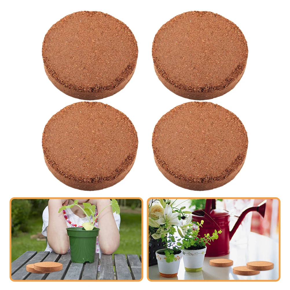 

4pcs Nutrient Soil Blocks Compressed Peat Transplanting Earth Practical Compact Efficient Nursery Pellets Seedling Pot Growing