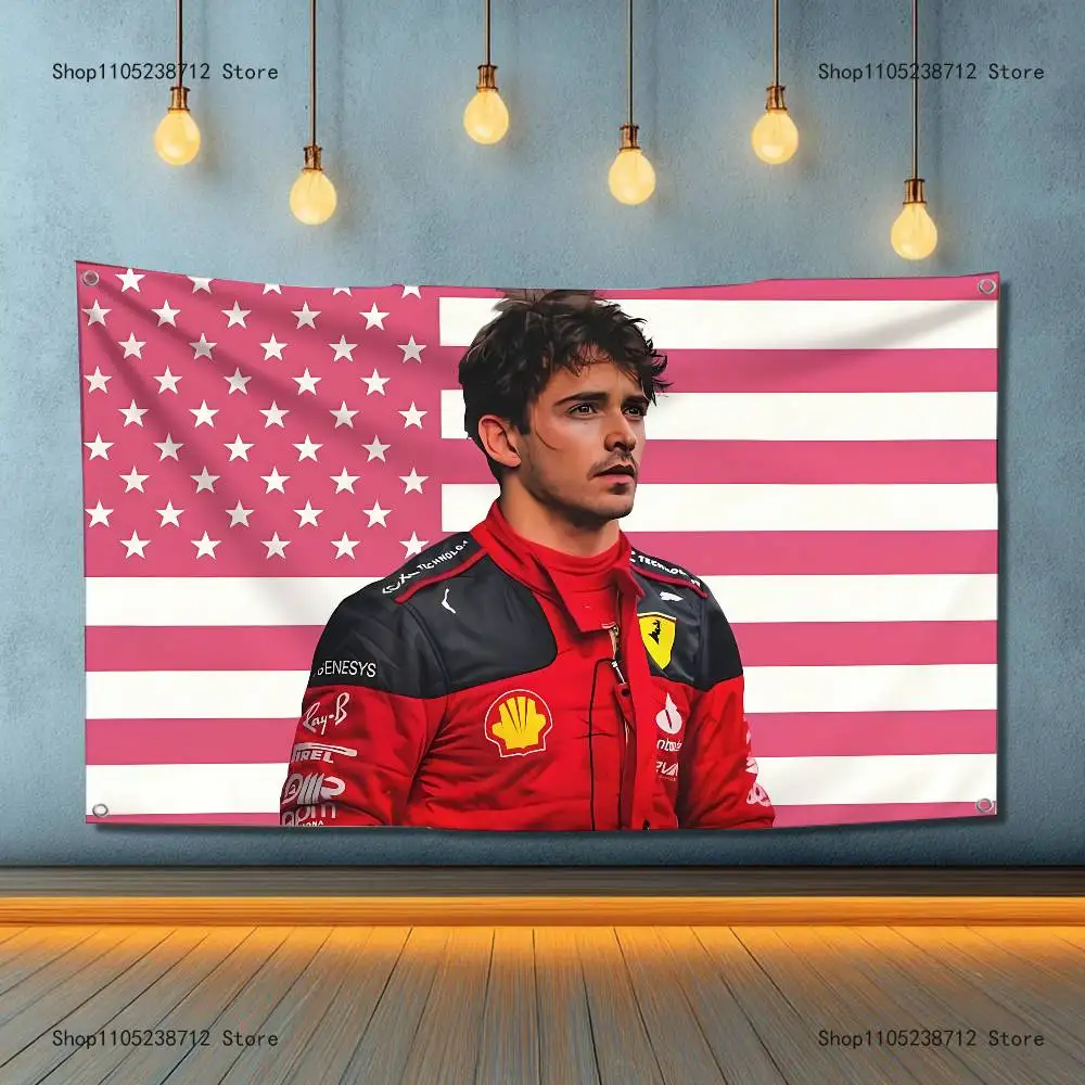 C- Charles Leclerc 16 Flag Tapestry Banner For Bedroom Outdoor Living Room Restaurant Bar Wall Decor Party