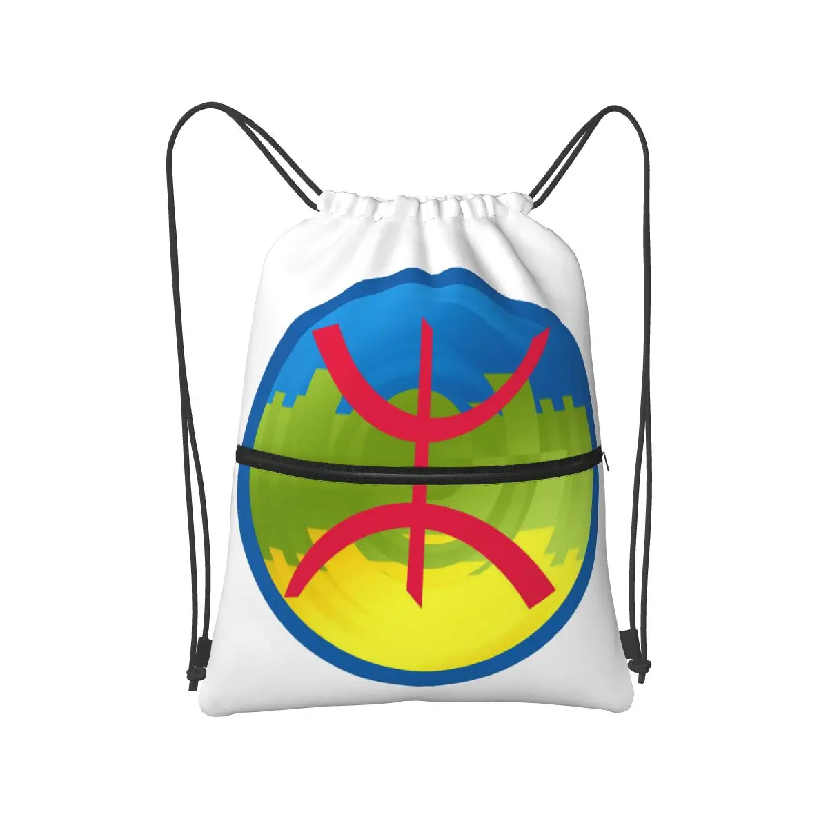 

Berber Kabyle Berbers Amazigh Flag Backpacks Multi-function Drawstring Bags Storage Bag Book Bags for Travel School