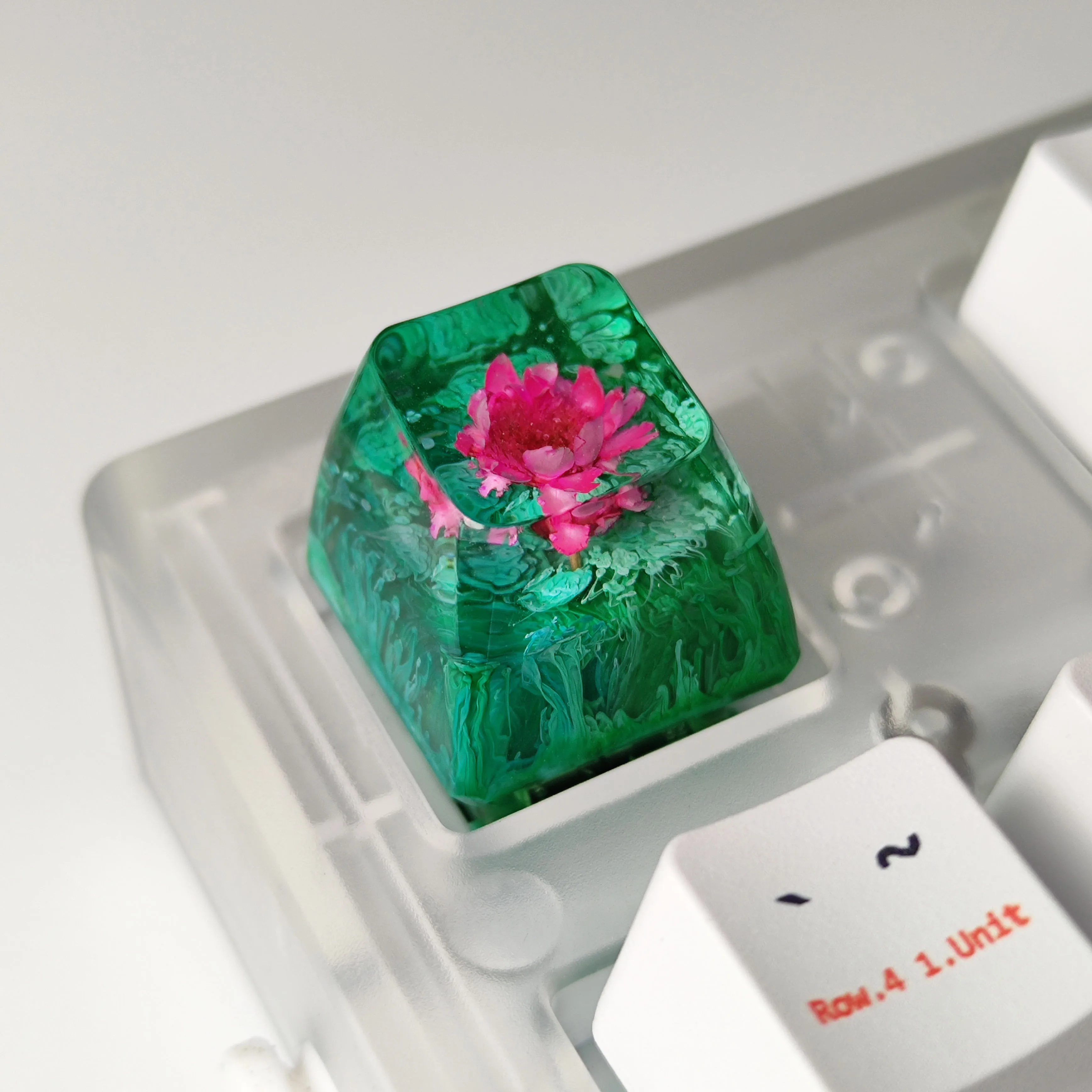 แป้นพิมพ์ DIY Custom เรซิ่น Keycaps เรซิ่น Artisan Keycaps ที่กําหนดเอง Pretty Girl ESC คีย์ของขวัญเดี่ยว SA ดอกไม้ Keycaps