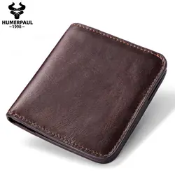 Genuine Leather Wallets for Men RFID Blocking Multi Function ID Credit Card Holder Money Bag Slim Zipper Male Coin Purse