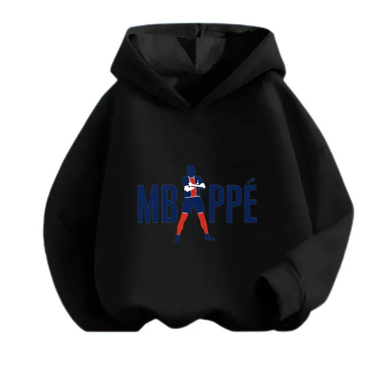 Star player Kylian Mbappe  Fashion New Kids Boy Hoodies 2023 Spring Autumn Girls Casual Sweatshirt Kids Solid Color Hoodies