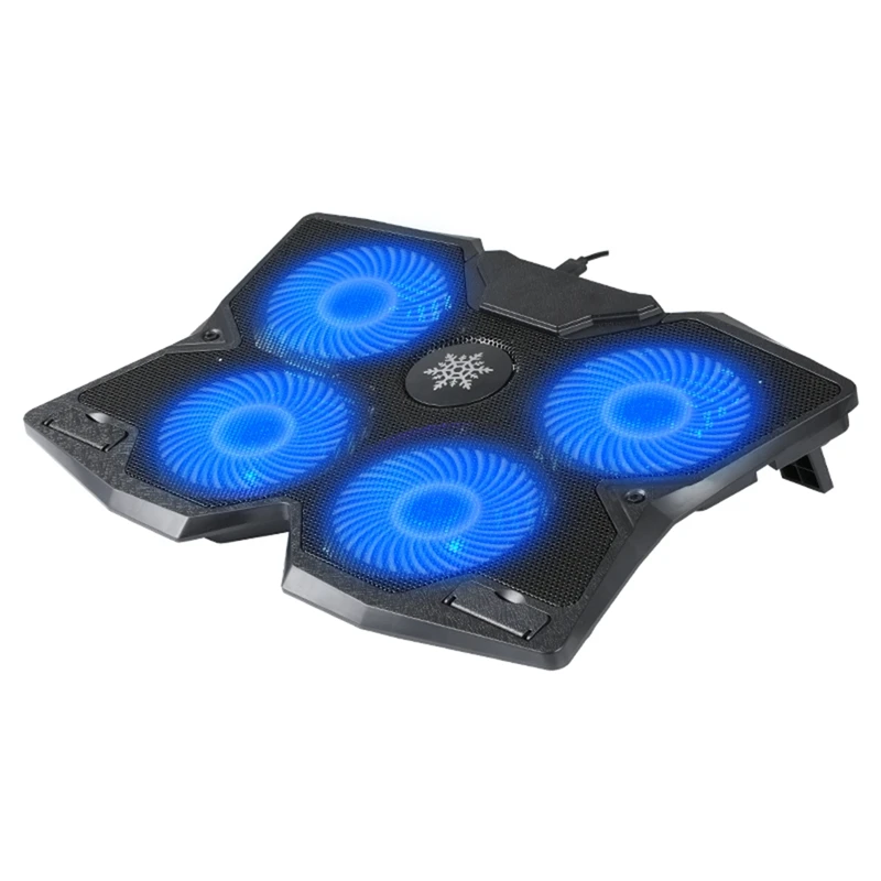 Cooling Fan Stand Mat Quiet Laptop Cool Pad Blue LED USB Notebook Cooler With 4 Fans For Laptop Notebook