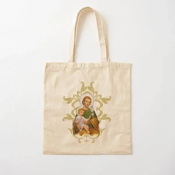 

St Joseph Cotton Canvas Bag Fabric Fashion Tote Shoulder Bag Women Shopper Foldable Printed Ladies Unisex Travel Reusable