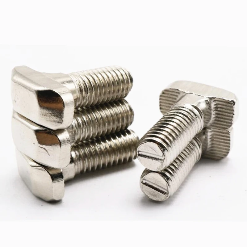 M5 M6 M8 Aluminum Connector T head Bolt Screws Hammer Head T Bolt for EU 20/30/40/45 Aluminum Profiles