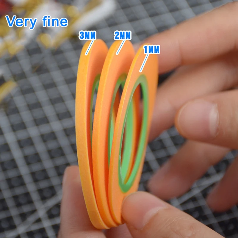 Modelo de pulverização revestimento cor ultra fita fina diy mascaramento especial largo 1mm/2mm/3mm 18m modelo cobrindo fita