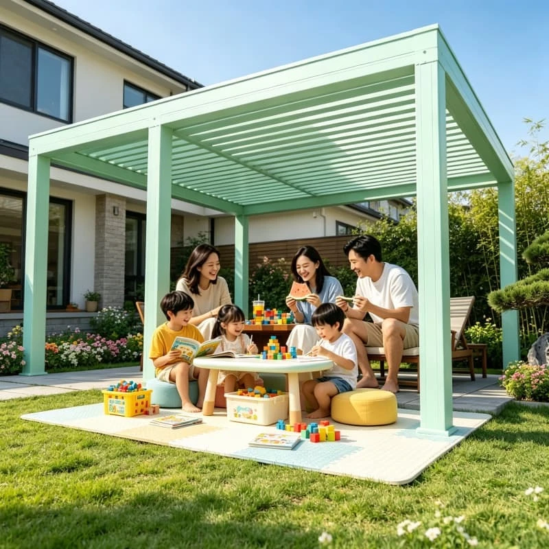Parking Shelter Pergola 3x4m Aluminum Motorized Louvered Waterproof Carport For Patio Garden Backyard Vehicle Shade Customized