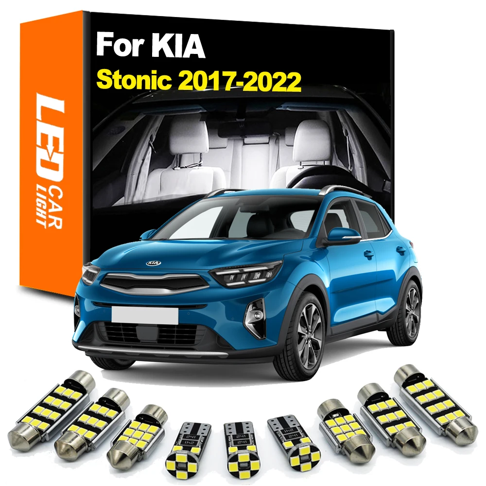 Zoomsee 11Pcs Interior LED Light Kit For KIA Stonic 2017 2018 2019 2020 2021 2022 Canbus Vehicle Indoor Dome Reading Trunk Bulb