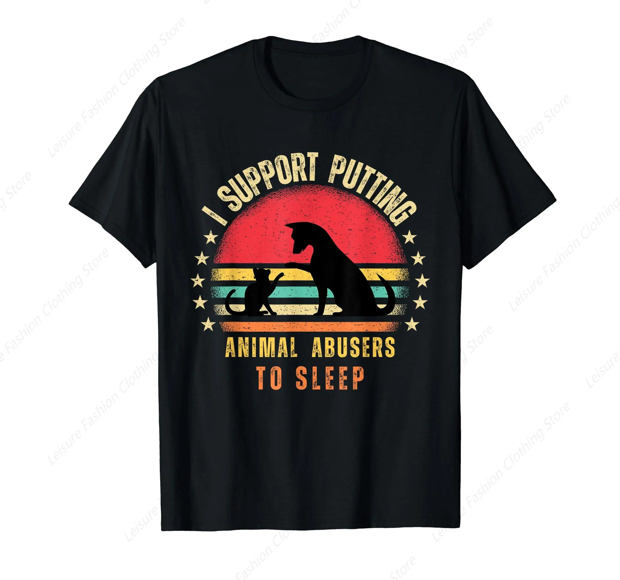 Retro Vintage I Support Putting Animal Abusers To Sleep T-Shirt