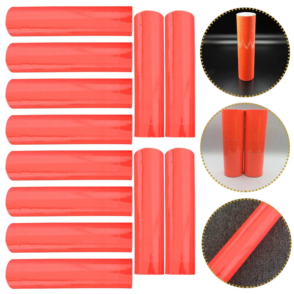 

SHINEOFI 10 Rolls Self Adhesive Blank Price Stickers Labels for Pricing Numbered Markers Retail Store Office Organization