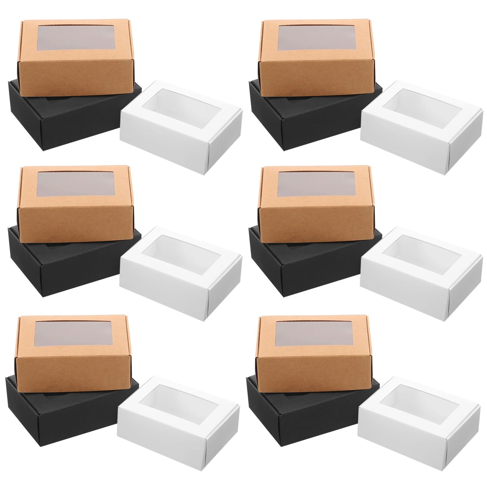 

30pcs Packaging Boxes Paper Material White Card Clear 85x60x30mm Storage Display Container Gift Soap Display Box Cases