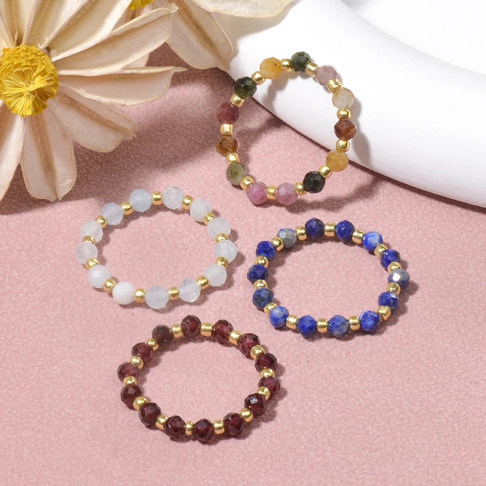 Богемный-стиль-натуральный-камень-турмалин-гранат-лазурит-граненые-круглые-и-бисеры-эластичное-кольцо-для-девочек-повседневный-повседневный-подарок