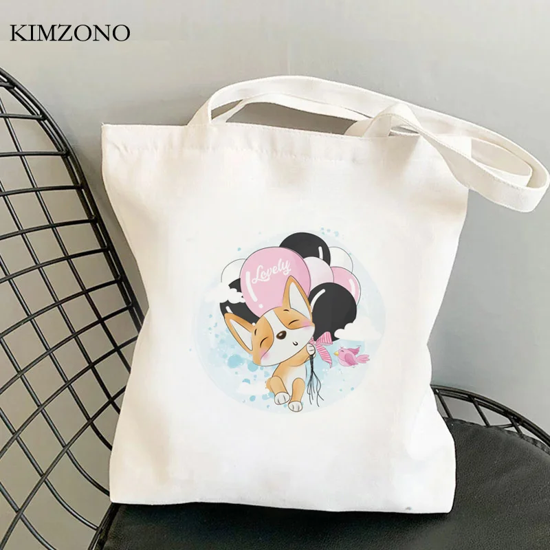 Corgi sacola de compras shopper bolso sacola de compras reutilizável dobrável bolsa reutilizável compra cabas