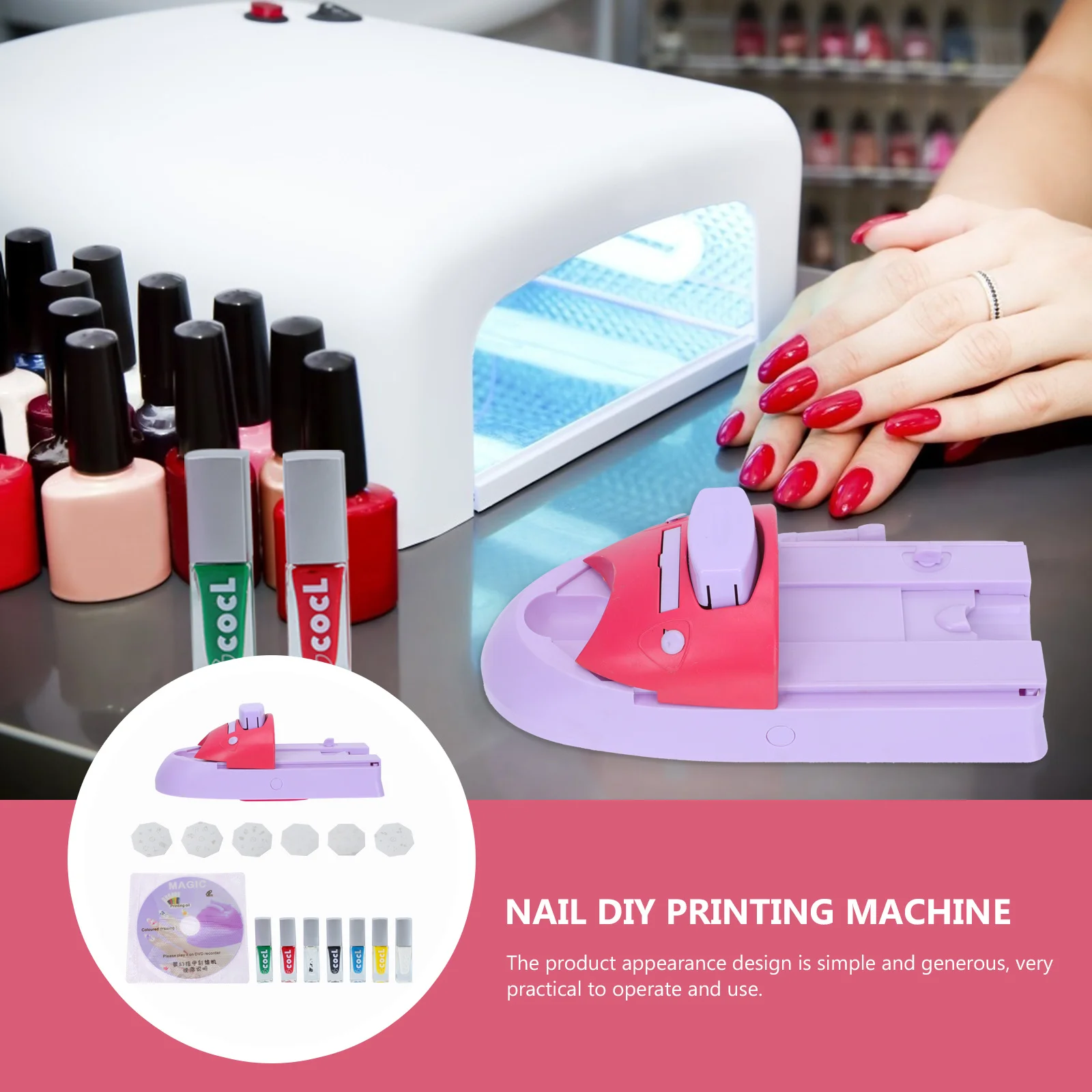 

1 комплект, профессиональная печатная машина для дизайна ногтей, комплект DIY маникюрный инструмент, прочный высококачественный принтер для лака для ногтей