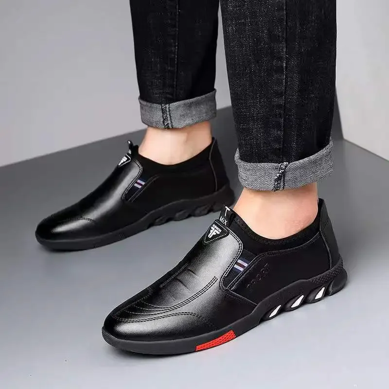 Leather Shoes for Men Spring/autumn New Men Soft-Soled Non-Slip Business Casual Shoes Fashion Slip on All-Match Footwear Loafers