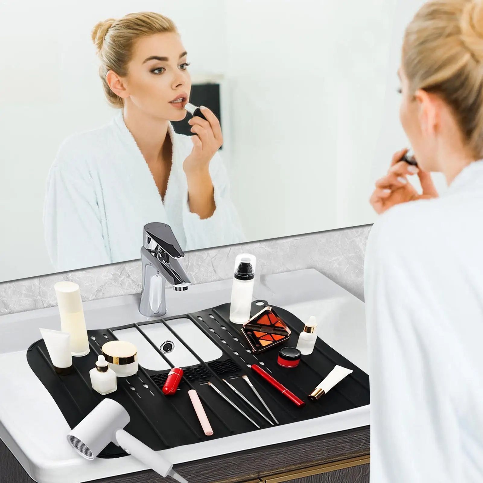 Sink Cover For Counter Space Makeup Makeup Organizer Mat Space Saver Tool Holder For Room Vanity Workstation Counter Salon Small