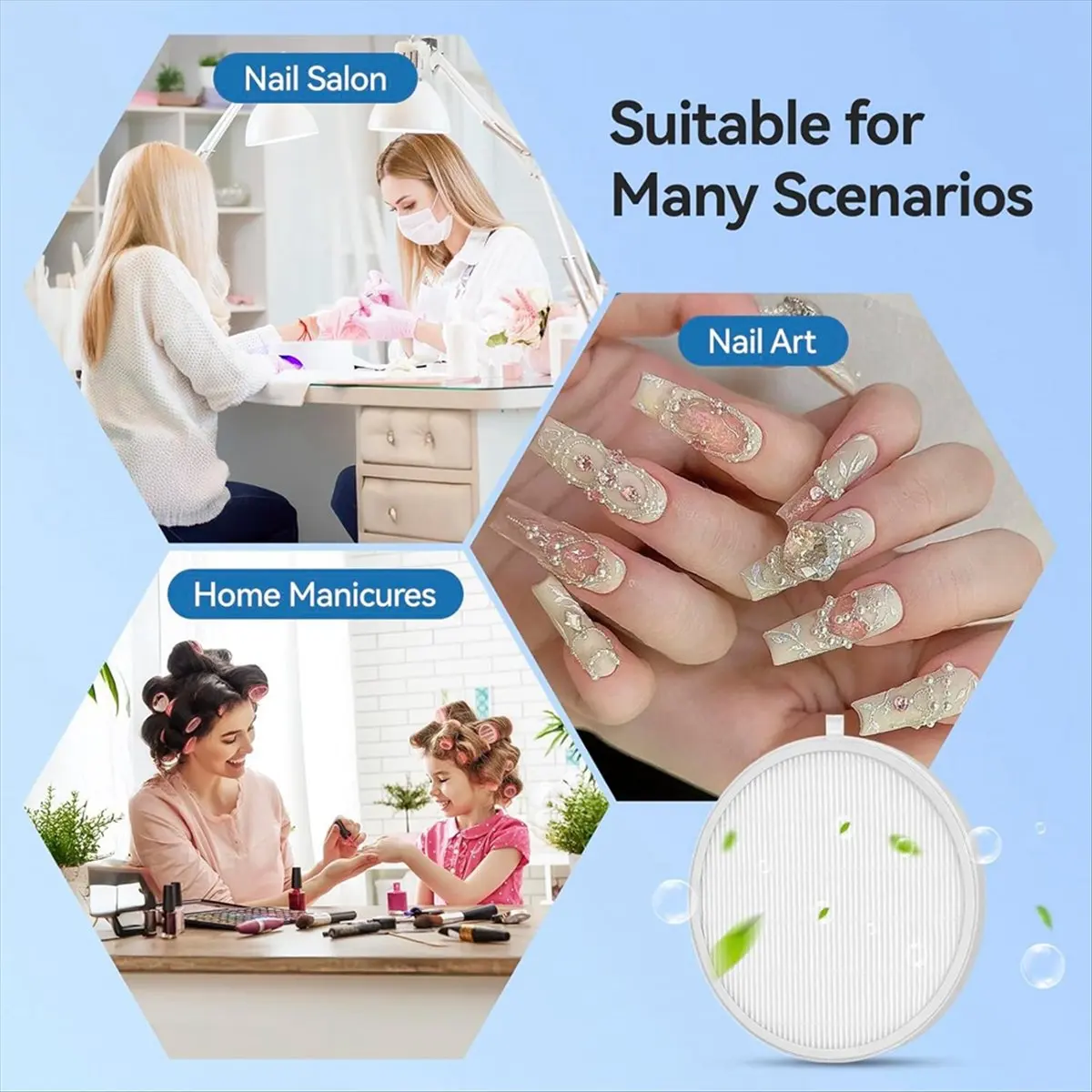 【A75U】 5 Pack Reusable Nail Dust Collector Filters Compatible for HPro/SProR Nail Dust Collector, Refill Filters