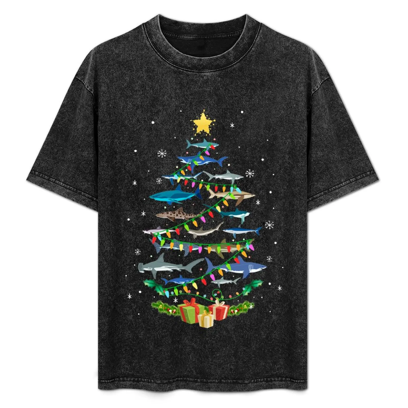 

Shark Christmas Tree Shark Lovers Gifts Men Women Kids T-Shirt Quick Dry Sports Short Sleeve Tee