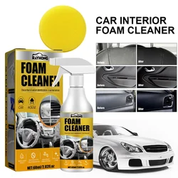 60/100ml Car Interior Leather Foam Cleaner Multifunctional Strong Decontamination Cleaner Anti-aging Cleaning Foam Spray Tools