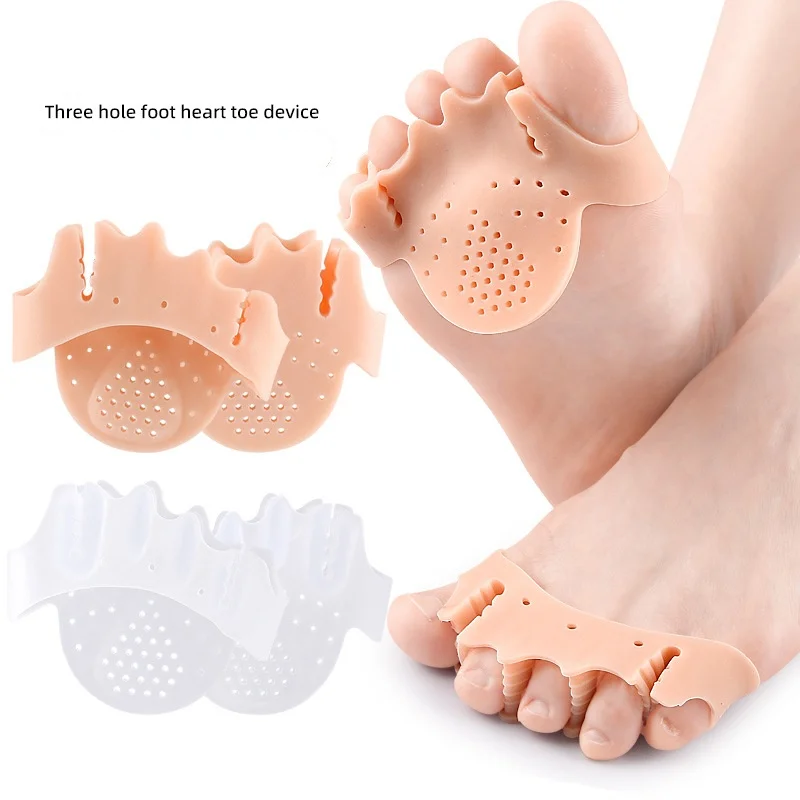 

Forefoot Pad Five-hole Sole Toe Separator Shock Absorption Massage Forefoot Toe Overlap Separator