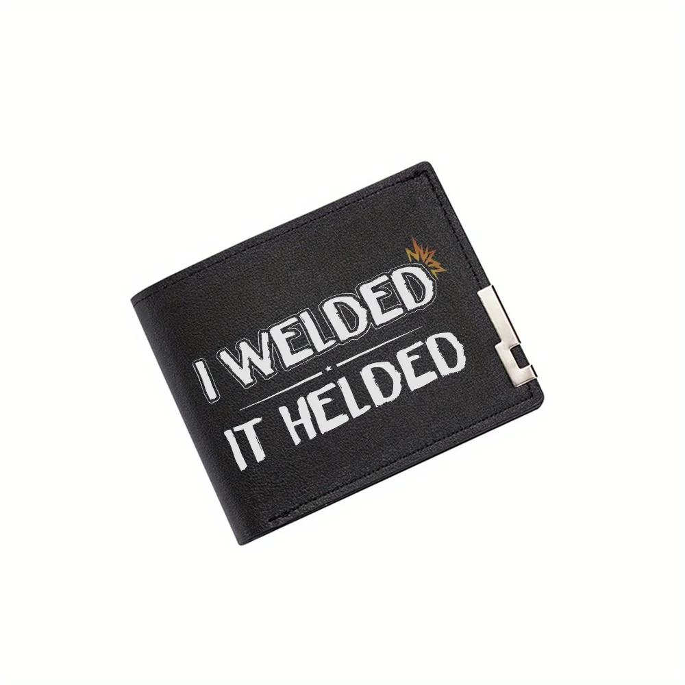 Welded held it star burst text Men's Wallet Printing Design Simple Modern Stylish Business Father's Boyfriend's Christmas Lover'