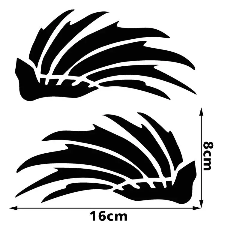 Scooter Modification DIY Waterproof Stickers, 2 Pairs Reflective Wings Vinyl Decals for Motorcycle Helmet Fuel Tank.