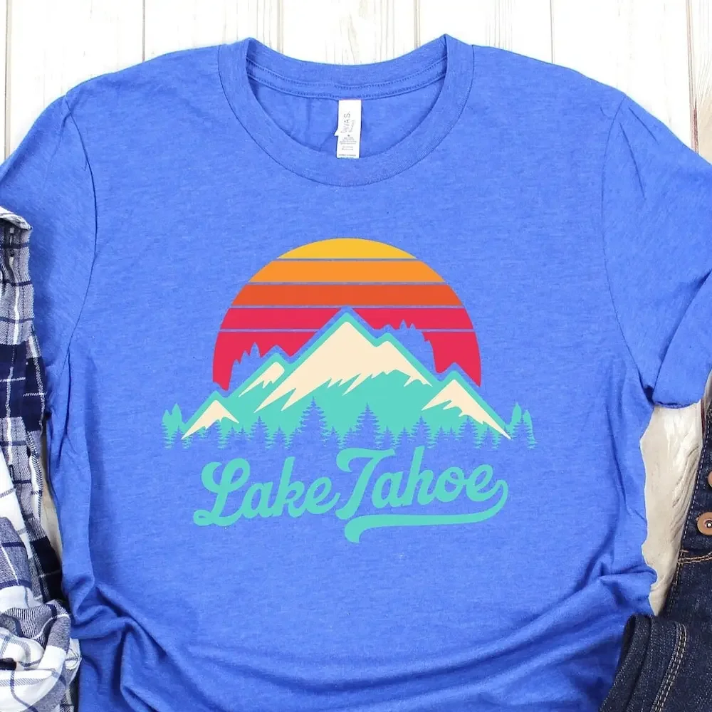 Футболка с изображением озера Тахо для малышей в стиле горы Северной Невады, парка штата Калифорния для влюбленных