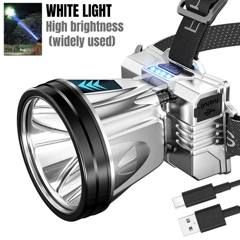  50000000LM Super Bright LED Flashlight Most Powerful Rechargeable Portable Lamp Waterproof Outdoor Light Fishing Camping Lantern 