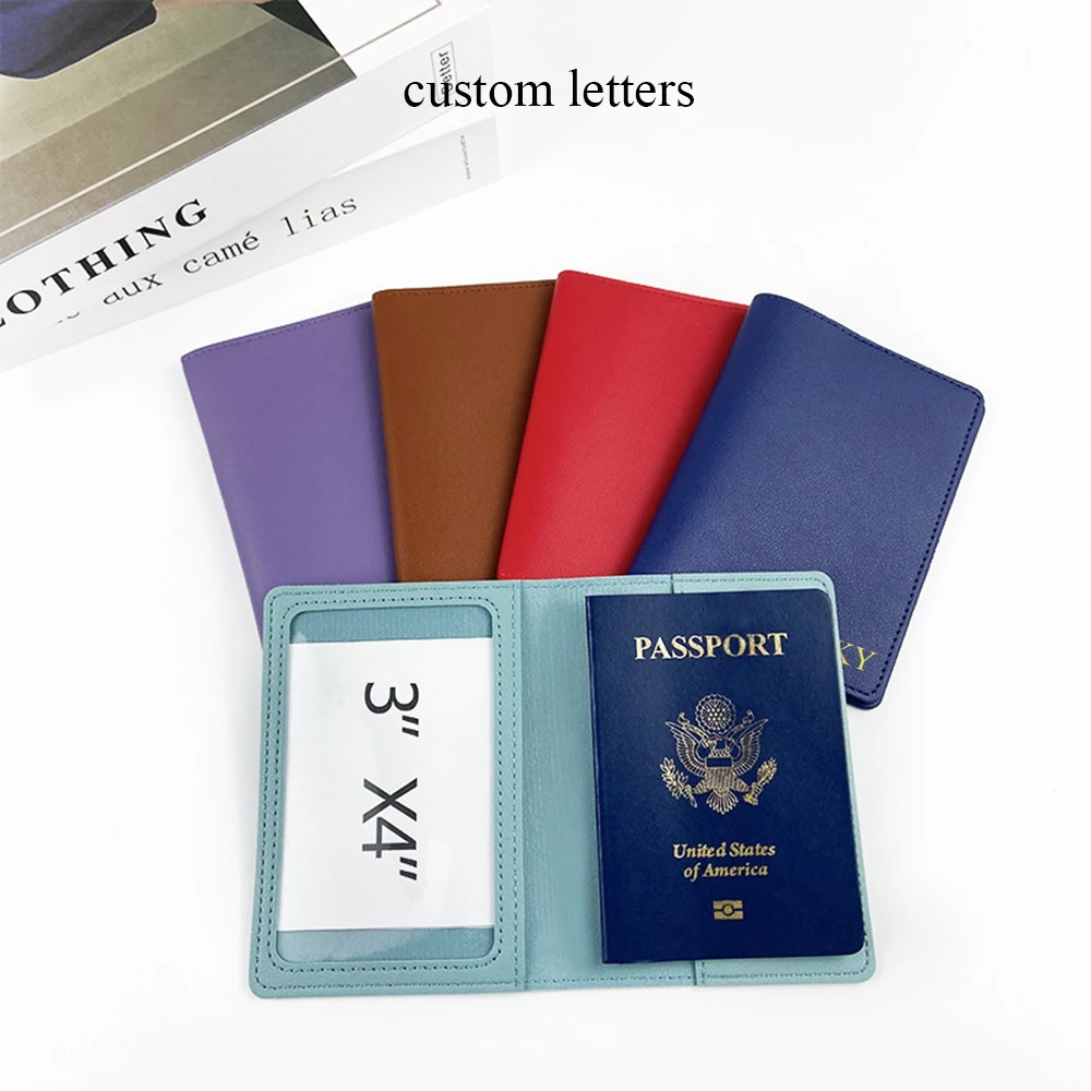 Passport Cover Custom Name Women Travel Accessories Document Wallet Men Family Passport Holder Personalized Logo Wedding Gift