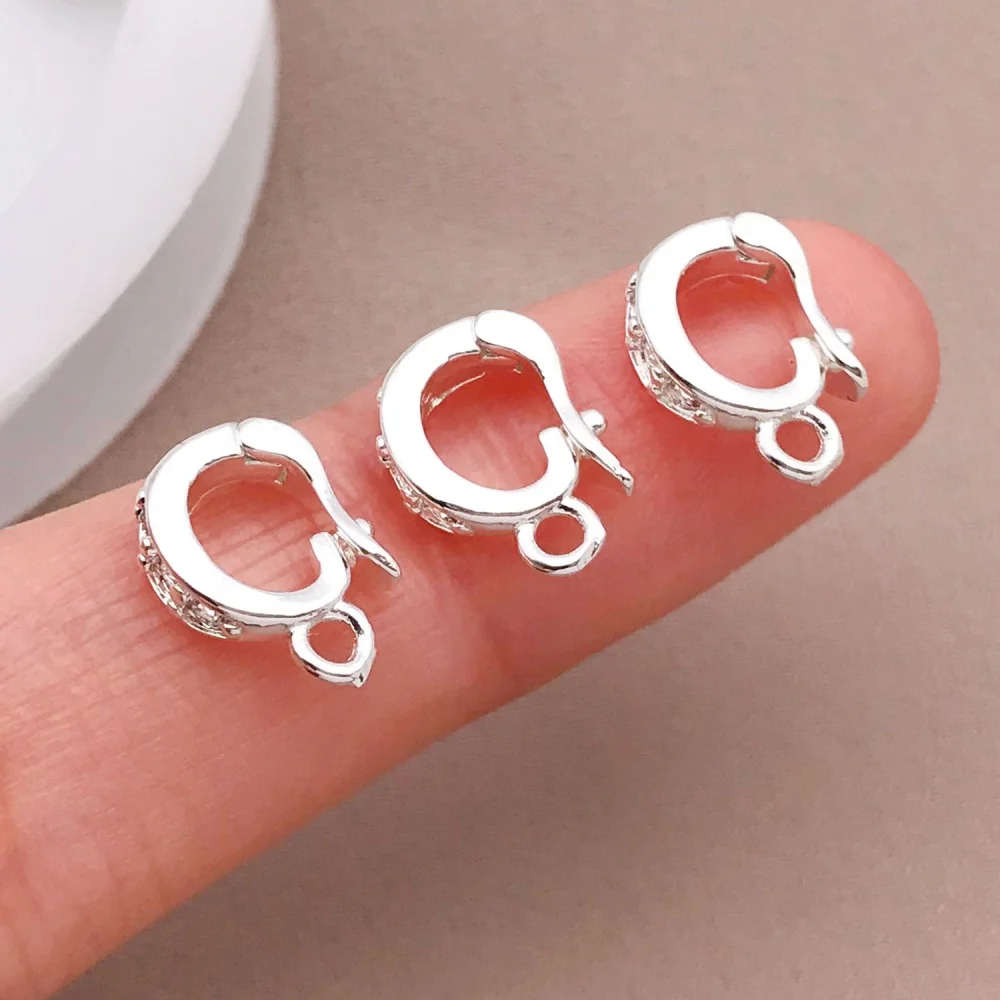 3 Stück 18K Kupferbeschichtete Echte Goldene Dicke Silberweiße Melonenkern-Schnallenanhänger, DIY Schmuckherstellungszubehör – Detail 5