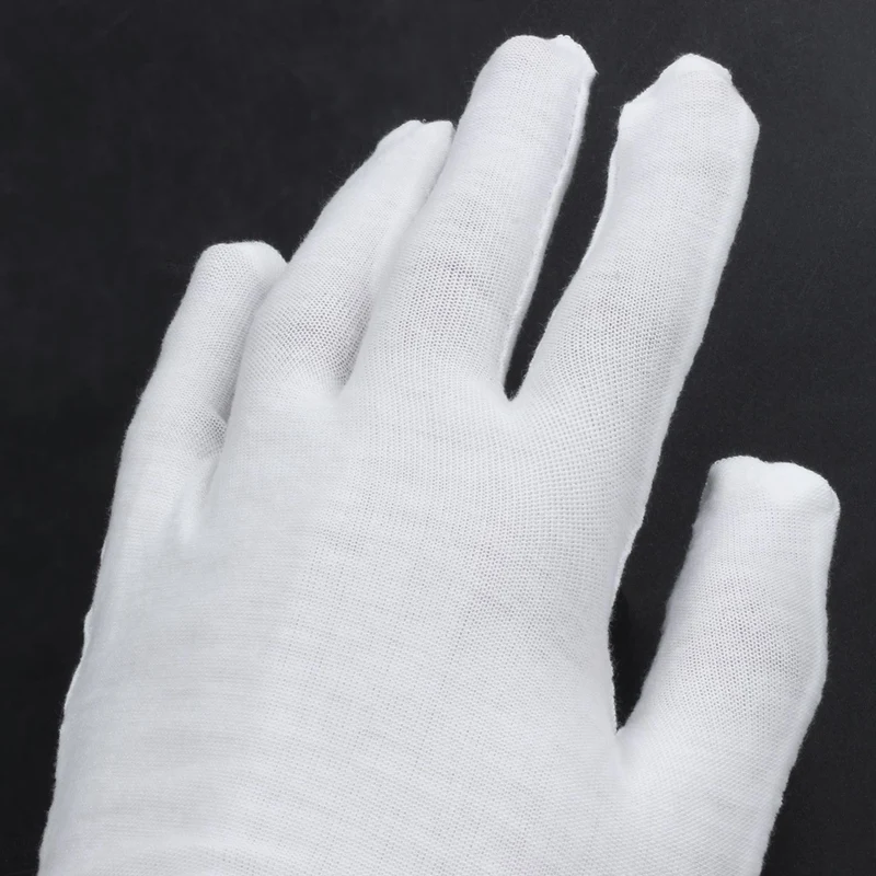 2X White Cotton Gloves Anti-Static Gloves Protective Gloves For Housework Workers