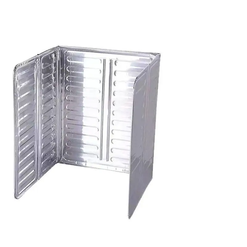 Gas Stove Foldable Aluminum Foil Anti-Splash Baffle, Heat Insulation Oil Splatter Guard With Overflow Protection For Kitchen Co