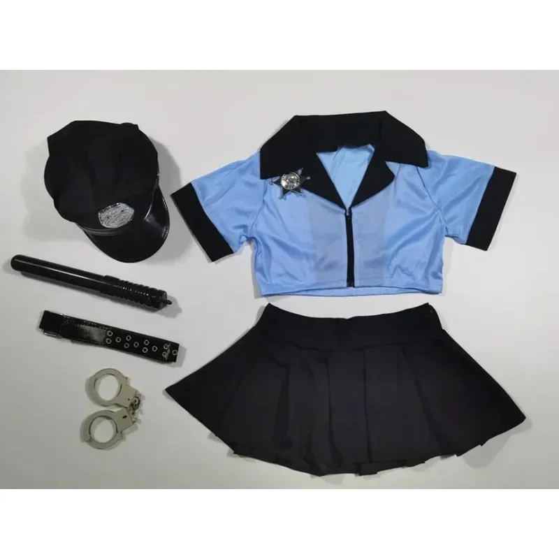 Women Cop Police Outfit Uniform Costume Sexy Exotic Lingerie Halloween Cosplay Party Fancy Policewoman Dress Underwear Set Suit