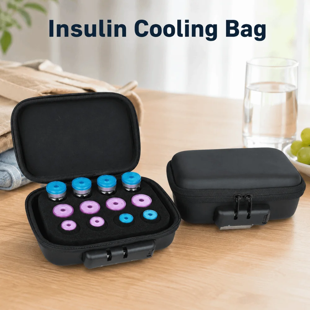 Multiple Slots Insulin Vial Storage Case Waterproof 3-10ml Insulin Organizer Dust-proof Lockable Essential Oils Carrying Box