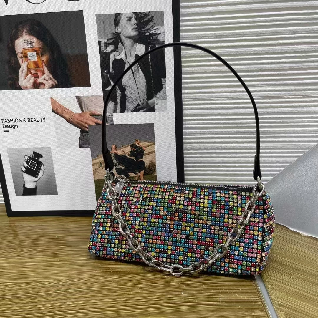 

2025 New Latest Bling Diomand Party Handbag Wedding Bridal Purse For Women